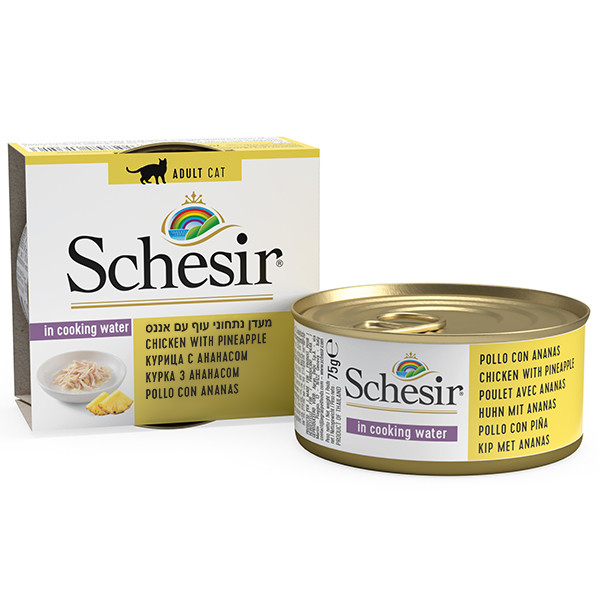 Вологий корм у желе натуральні консерви для котів Schesir Chicken Pineapple курка з анансом 75 г (613516)