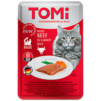 Влажный корм консервы для котов TOMi BEEF in carrot jelly говядина в морковном желе 100 г (490860)