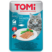 Влажный корм консервы для котов TOMi SALMON in egg jelly лосось в яичном желе 100 г (490891)