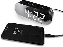 Цифровий будильник — живлення від мережі, великий дзеркальний дисплей, без надмірностей, просте упр, Amazon, Німеччина, фото 4