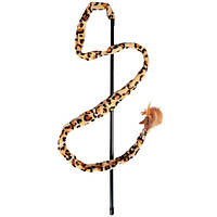 Игрушка удочка для котов с перьями и колокольчиком Flamingo Leopard Fishing Rod (504176)