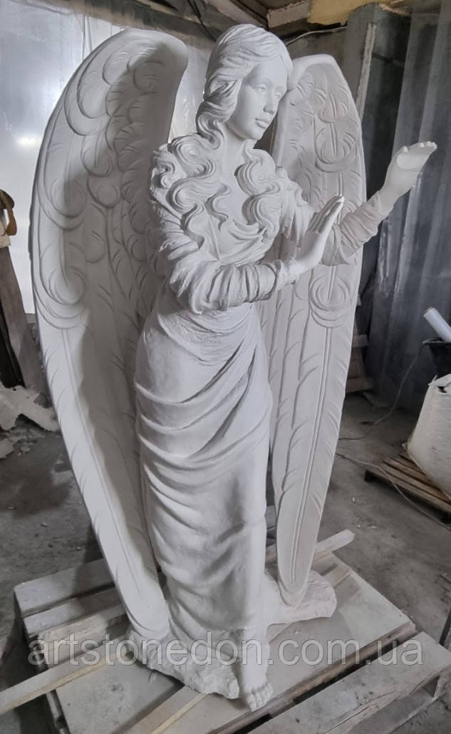 Накладка на пам'ятник Ангел з мармуру 185 см, фото 1