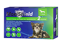 MoxiShield капли на холку для собак от клещей, блох и гельминтов весом 1-4 кг, 2 х,0,6 мл 1 г (2пип)
