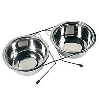 Подвійна миска на підставці для собак, нержавіюча сталь Flamingo Duo Dinner (1030085)