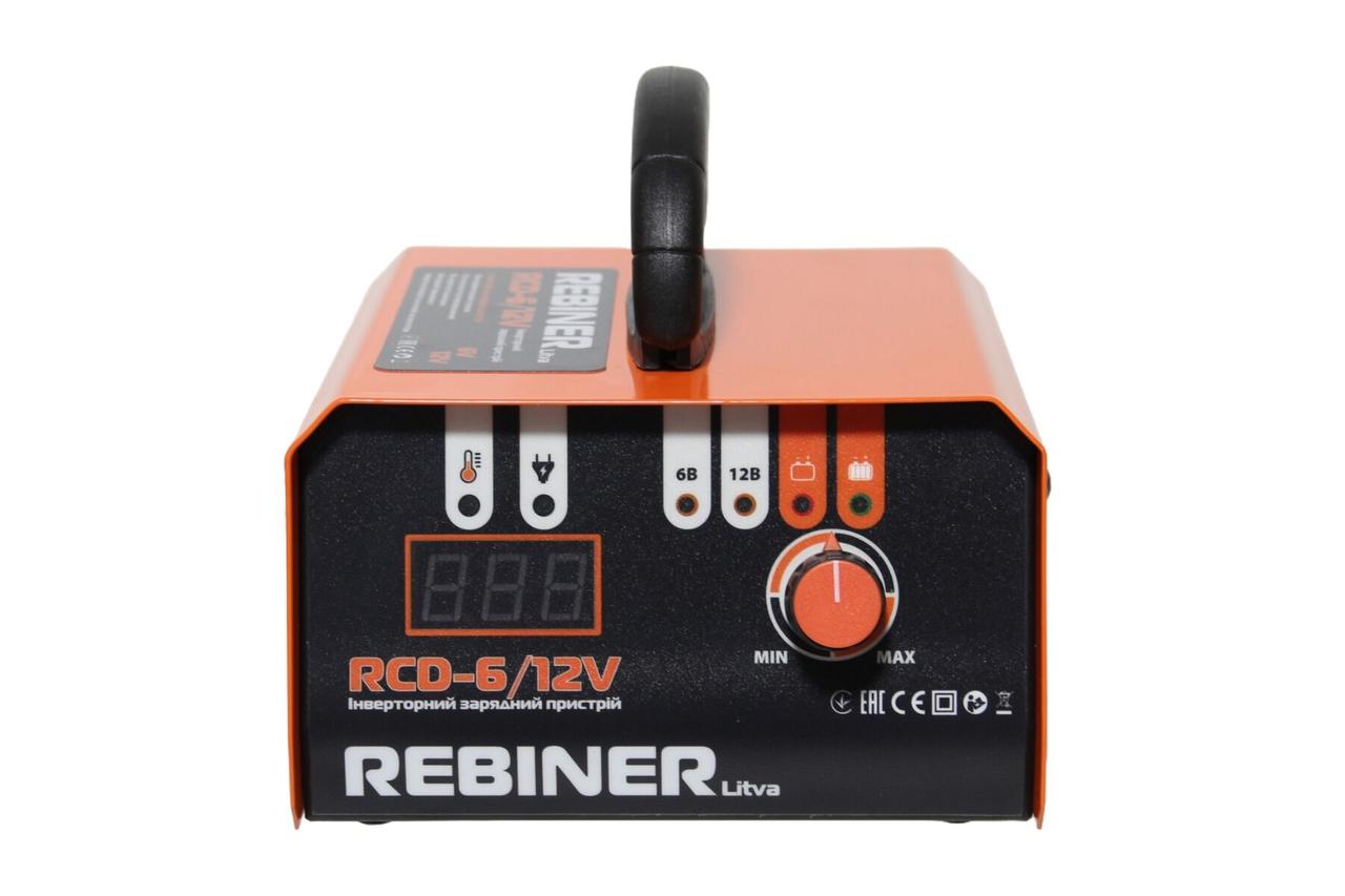 Інверторний зарядний пристрій Rebiner RCD-6/12V із захистом та автоматичним режимом заряджання