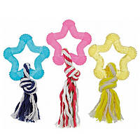 Звезда игрушка для собак с веревкой, латекс Flamingo Good4Fun Star With Rope (1031005)