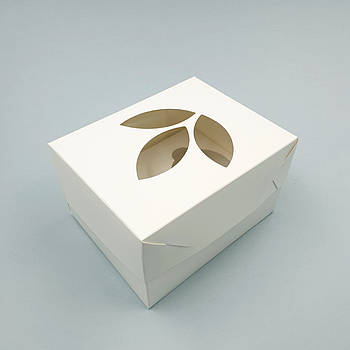 Коробка для капкейків на 2 шт Листочки 12х15х9 см