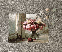 Пазл Цветы на старом окне. Картон А5, 80