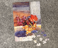 Пазл Букет цветов на подоконнике. Картон А4, 120