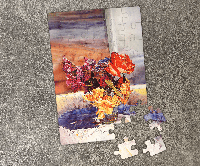 Пазл Букет цветов на подоконнике. Картон А4, 40
