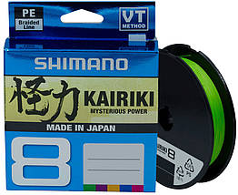 Шнур Shimano Kairiki 8 PE 150m 0.06mm 5.3kg (mantis green, салатовий)