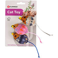 Шерстяная мышь игрушка с кошачьей мятой для котов Flamingo Mohaire Mouse (560587)
