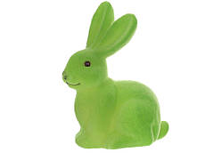 Фігурка декоративна Кролик з флоковим напиленням 10*15см, колір - салатовий