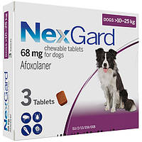Жевательные таблетки от блох и клещей для собак NexGard 68 мг 10-25кг/1шт (42884)