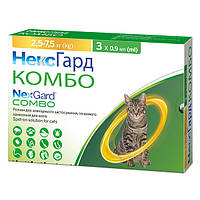 Капли от блох, клещей, гельминтов для котов 2.5-7.5кг NexGard Combo 1 шт (169803)