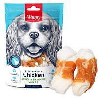 Лакомство для собак Wanpy Chicken Jerky & Rawhide Wraps кость с вяленой курицей (CD-08H)