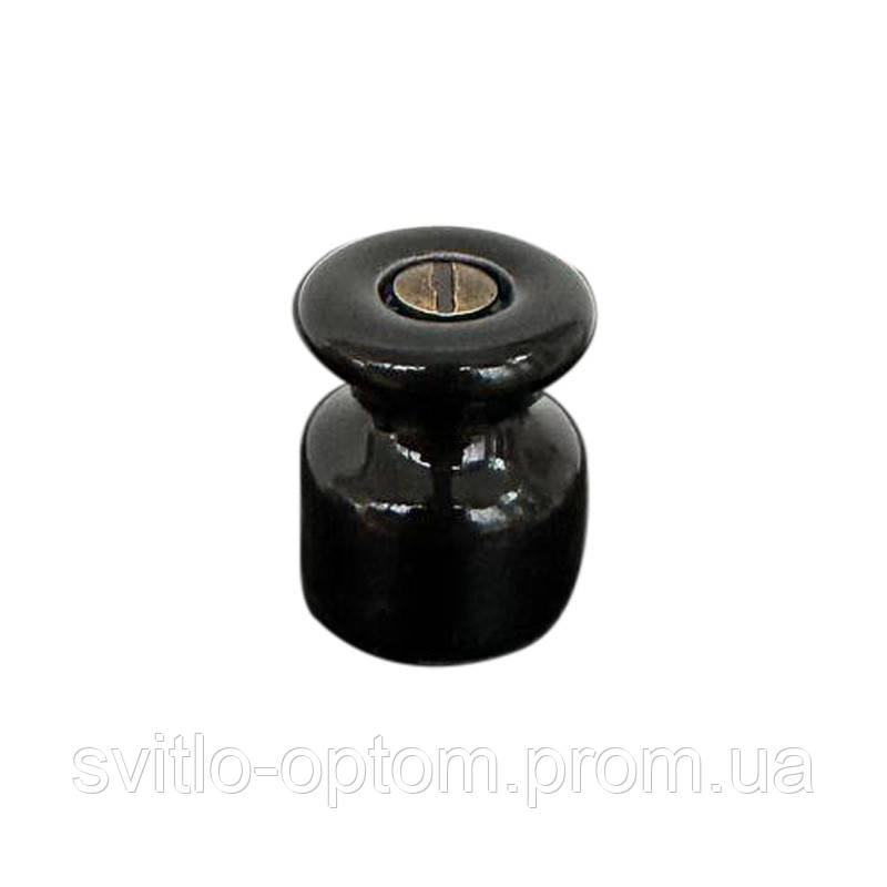 Ролик ізолятор керамічний для ретро проводки чорний Premium - фото 3 - id-p1889093345