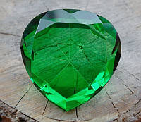 Сердце цветное стекло Зелёное