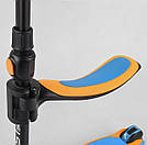 Самокат для дітей триколісний яскравий Best Scooter JS-30918 Блакитний / Жовтий Самокат дитячий з сидінням, фото 6