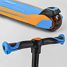 Самокат для дітей триколісний яскравий Best Scooter JS-30918 Блакитний / Жовтий Самокат дитячий з сидінням, фото 7