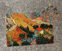 Пазл Пейзаж с домом и орач. Картон А4, 120