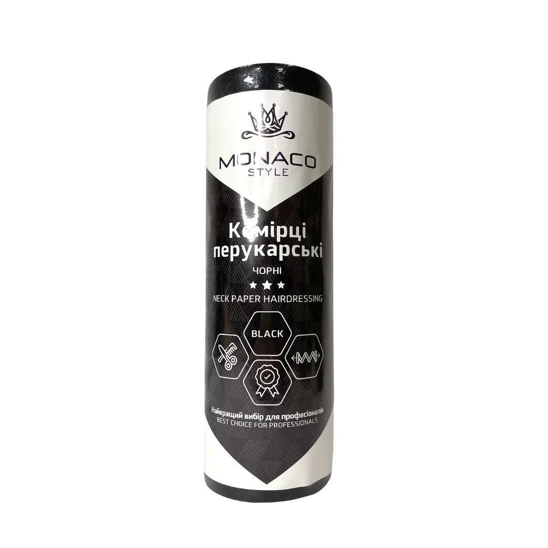 Комірці перукарські паперові ТМ Etto, BLACK,100шт/рул (туба 5 рул)