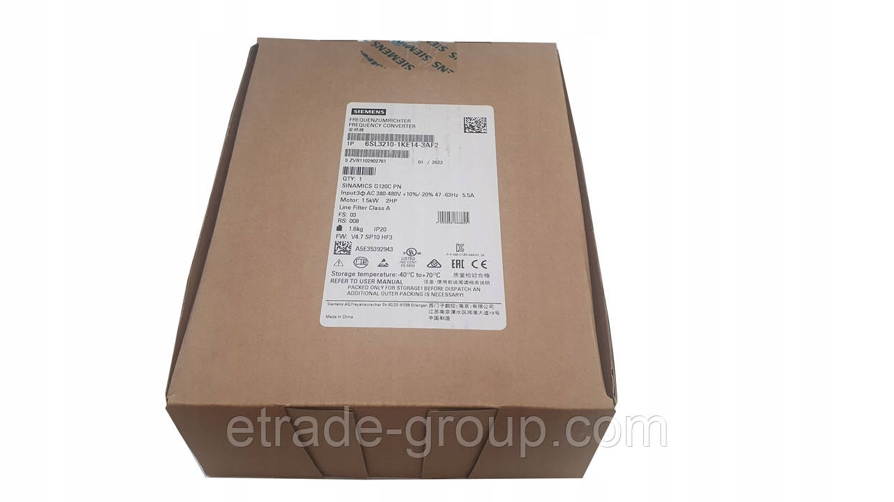 Перетворювач частоти Siemens 6SL3210-1KE14-3AF2 SINAMICS, фото 1