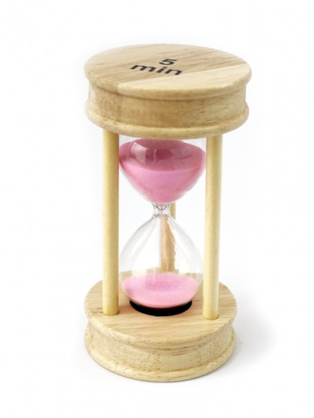 Пісочний годинник Круг — дерево 5 хвилин Рожевий пісок