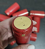 Термозбіжні ковпачки на пляшку бордово-червоні - набір 10 штук (30 мм х 60 мм), фото 2