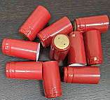 Термозбіжні ковпачки на пляшку бордово-червоні - набір 10 штук (30 мм х 60 мм), фото 5