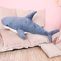 Игрушка подушка акула ИКЕА, Мягкая плюшевая игрушка, 60см., Синяя