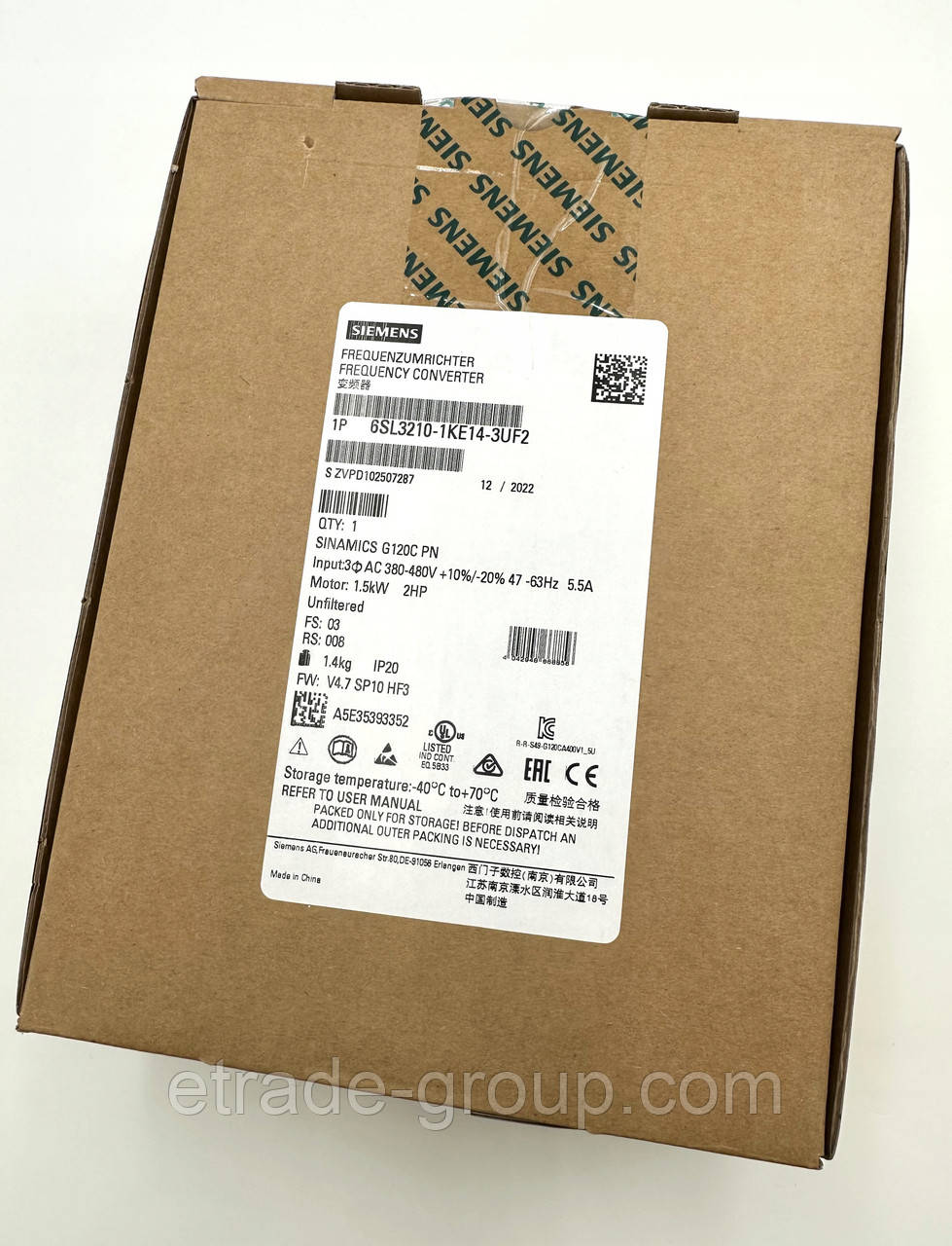 Перетворювач частоти Siemens 6SL3210-1KE14-3UF2 SINAMICS