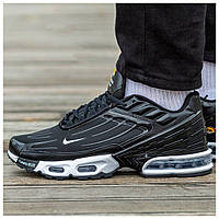 Мужские кроссовки Nike Air Max TN Plus 3 LTR Black White, черные кроссовки найк аир макс тн плюс III