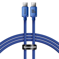 Кабель зарядный Baseus USB Type-C to Type-C USB C Crystal Shine Series 100 Вт 1.2 м Blue (CAJY000603)