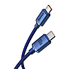 Кабель зарядный Baseus USB Type-C to Type-C USB C Crystal Shine Series 100 Вт 1.2 м Blue (CAJY000603), фото 5