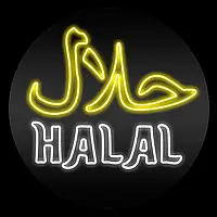 Неоновая вывеска Halal (500х500)