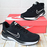 Nike Air Running чорні з білим, сітка кросівки найк аир раннинг кросовки кроссовки