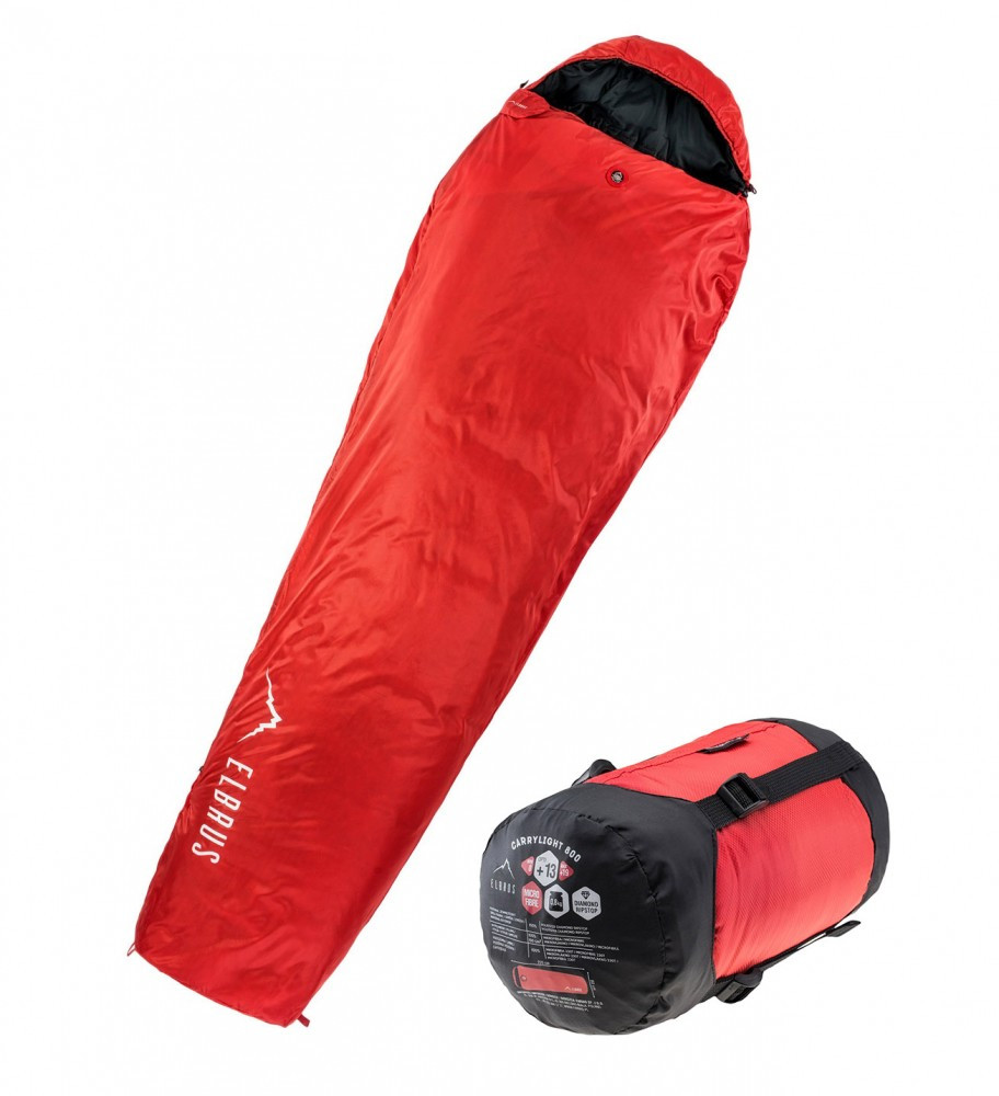 Спальний мішок Elbrus Carrylight 800 220 Чорний з червоним ELBS-СRLT800-BLKRD FDS - фото 5 - id-p2136612063