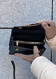 Жіноча класична сумка на ланцюжку крос-боді через плече з пташками чорна, фото 4