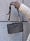 Жіноча класична сумка на ланцюжку крос-боді через плече з пташками чорна, фото 6