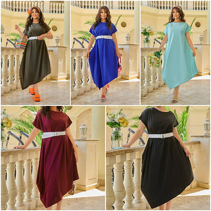 Дуже красиве плаття софт короткі рукави міді розміри батал, фото 1