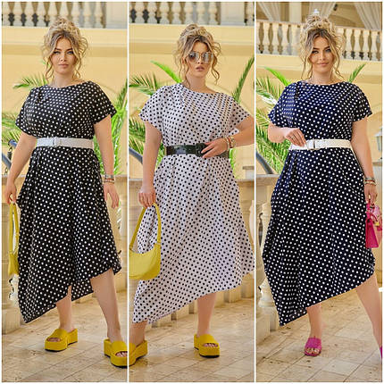 Дуже красиве плаття софт короткі рукави міді розміри батал, фото 1