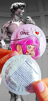Презервативи анатомічні тонкі ONE Pleasure Dome за 1 шт з сильно розширеної головкою з латексу