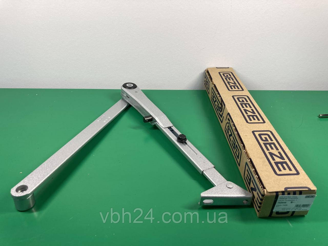 Важільна тяга з фіксацією срібло для Geze TS 2000/4000, арт. 102445
