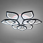 Світлодіодна люстра 95 Вт з підсвічуванням основи та пультом д/к колір каркасу чорний D-9184/6+3 BK LED 3color dimmer, фото 2