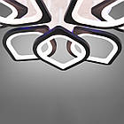 Світлодіодна люстра 95 Вт з підсвічуванням основи та пультом д/к колір каркасу чорний D-9184/6+3 BK LED 3color dimmer, фото 4