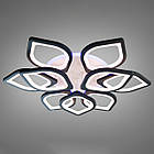 Світлодіодна люстра 95 Вт з підсвічуванням основи та пультом д/к колір каркасу чорний D-9184/6+3 BK LED 3color dimmer, фото 3