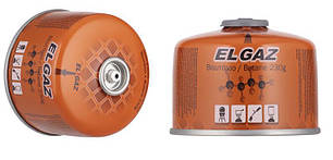 Картридж газовий EL GAZ ELG-300, бутан 230 г, для газових пальників, з двошаровим клапаном, одноразовий