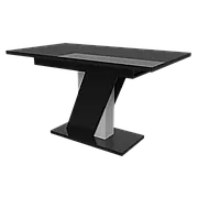 Обідній розсувний стіл ТРІОН МДФ Neman, колір чорний глянець