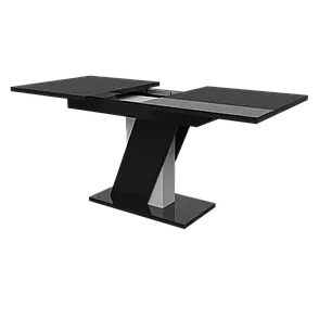 Обідній розсувний стіл ТРІОН МДФ Neman, колір чорний глянець, фото 2